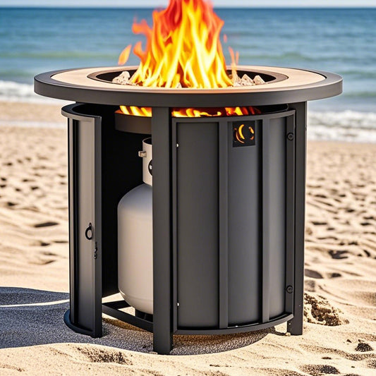 AJ Enjoy 30'' Round Propane/Natural Gas Fire Pit Table, Black