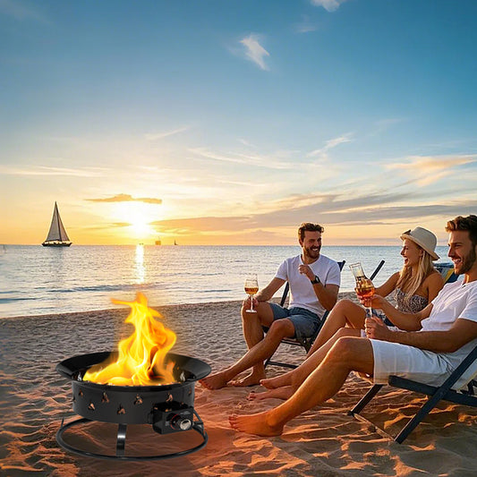 AJ Enjoy 19'' Round Propane Camping Fire Pit