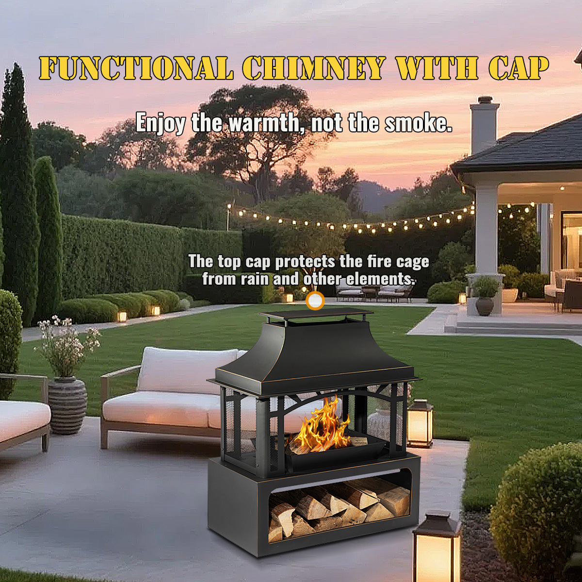 AJ Enjoy 40'' Outdoor Wood-burning Fireplace
