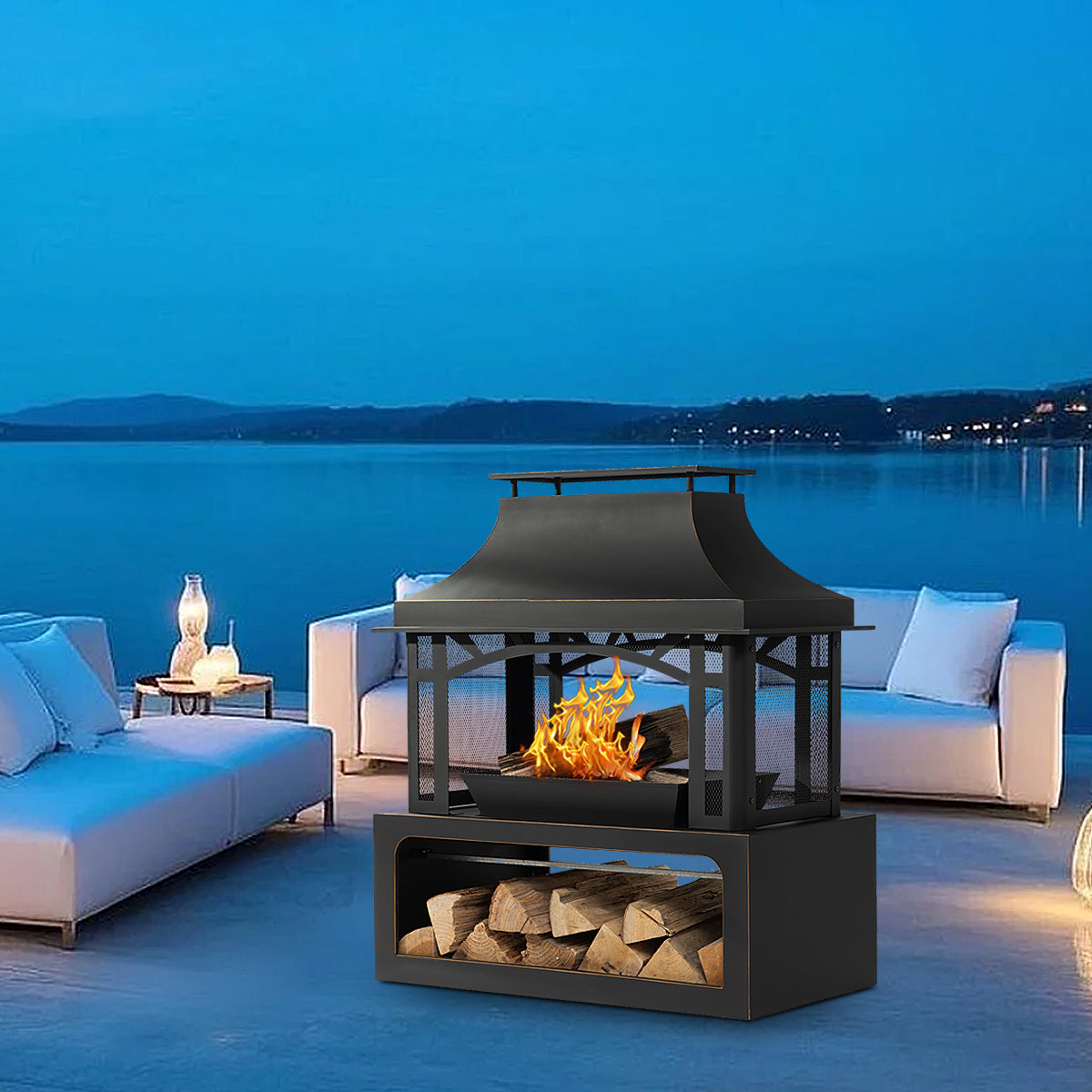 AJ Enjoy 40'' Outdoor Wood-burning Fireplace