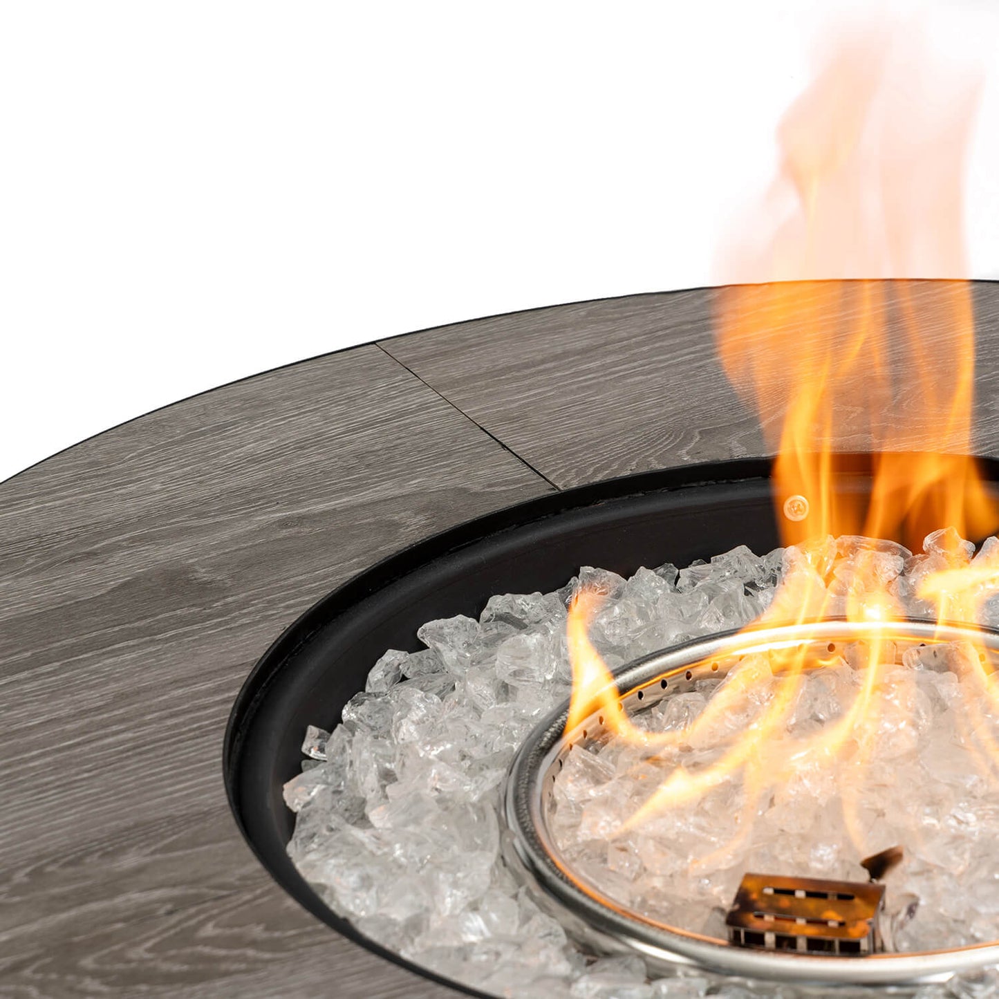 AJ Enjoy 30'' Round Propane/Natural Gas Fire Pit Table, Black