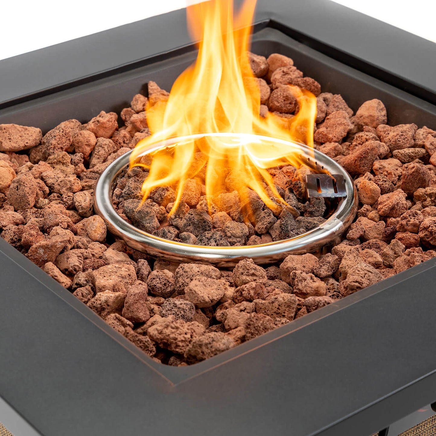 AJ Enjoy 28'' Square Propane/Natural Gas Fire Pit Table, Brown