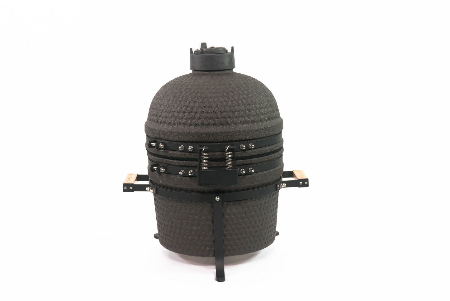 15 Inch Mini Kamado Grill Garden Ceramic Grills BBQ Smoker without Side Table-Matte black