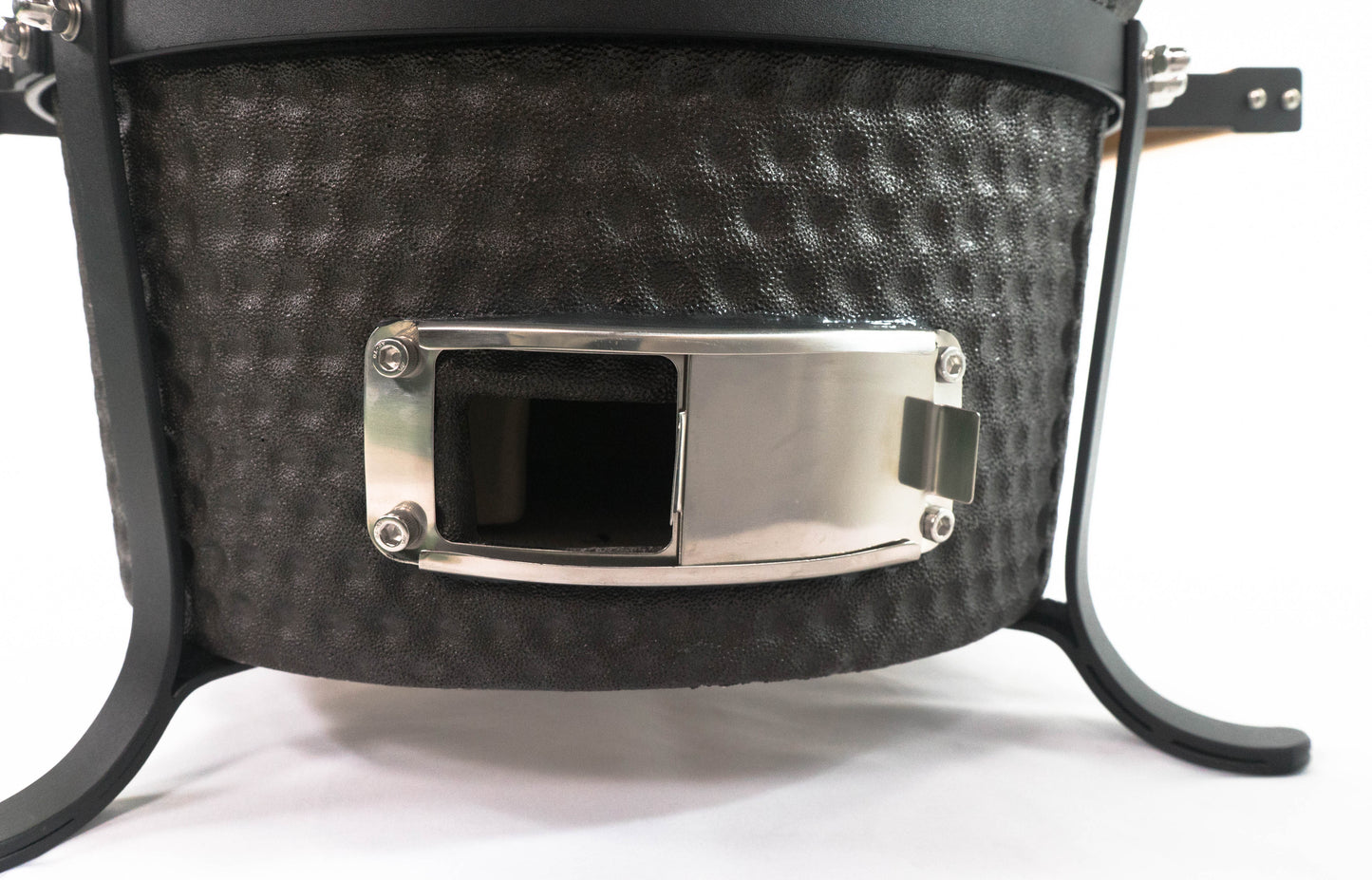 15 Inch Mini Kamado Grill Garden Ceramic Grills BBQ Smoker without Side Table-Matte black