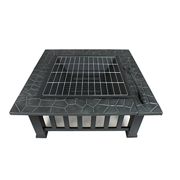 Charcoal Fire Pit with Cover-Antique Finish