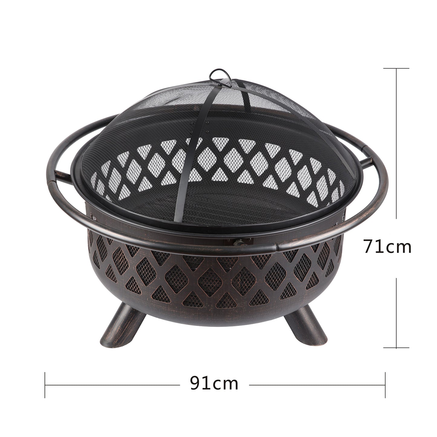 Iron fire pit wood burning