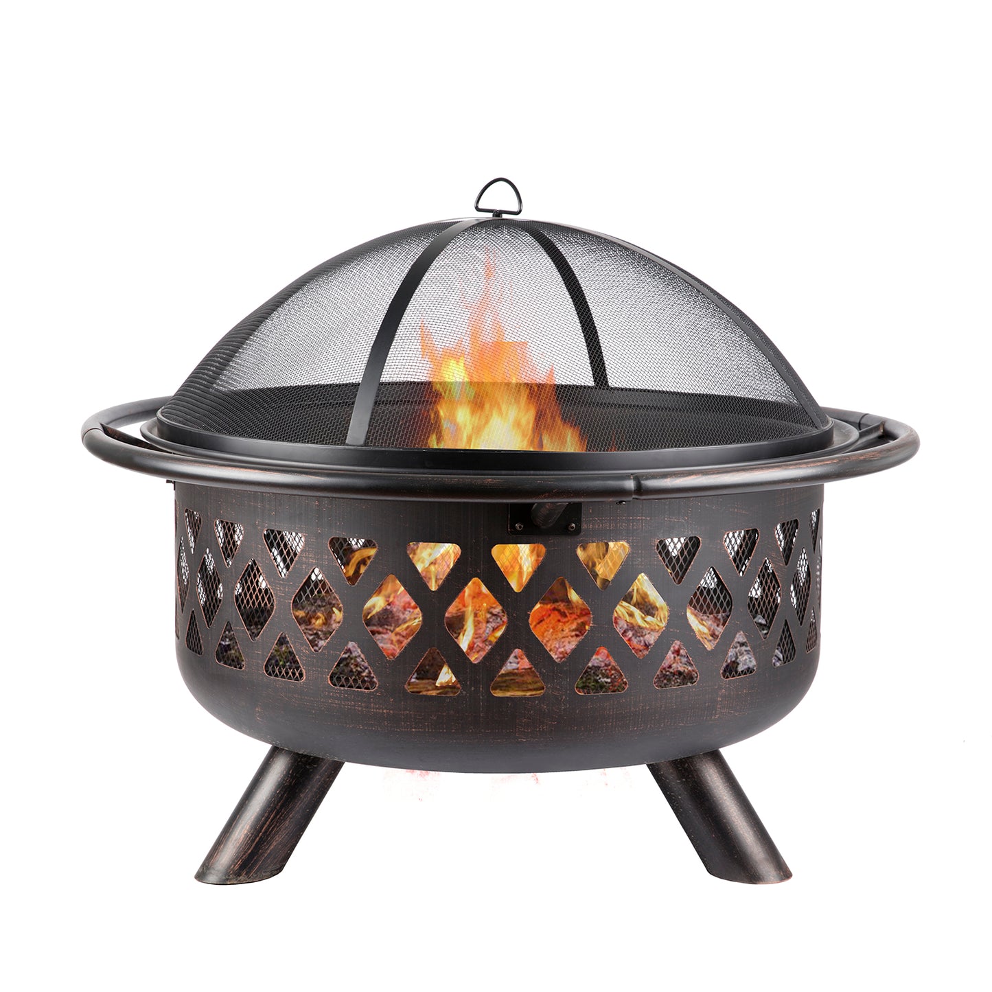 Iron fire pit wood burning