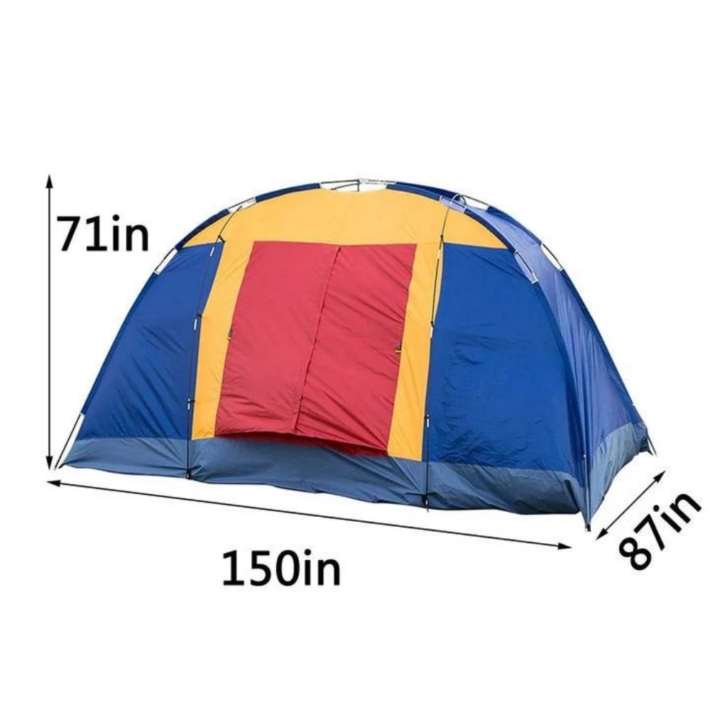 Outdoor 8 Person Camping Tent Easy Set Up Party Large Tent for Traveling Hiking with Portable Bag, Blue