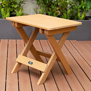 Portable Folding Plastic Wood Table for Outdoor Garden, Beach, Camping, Picnics Brown