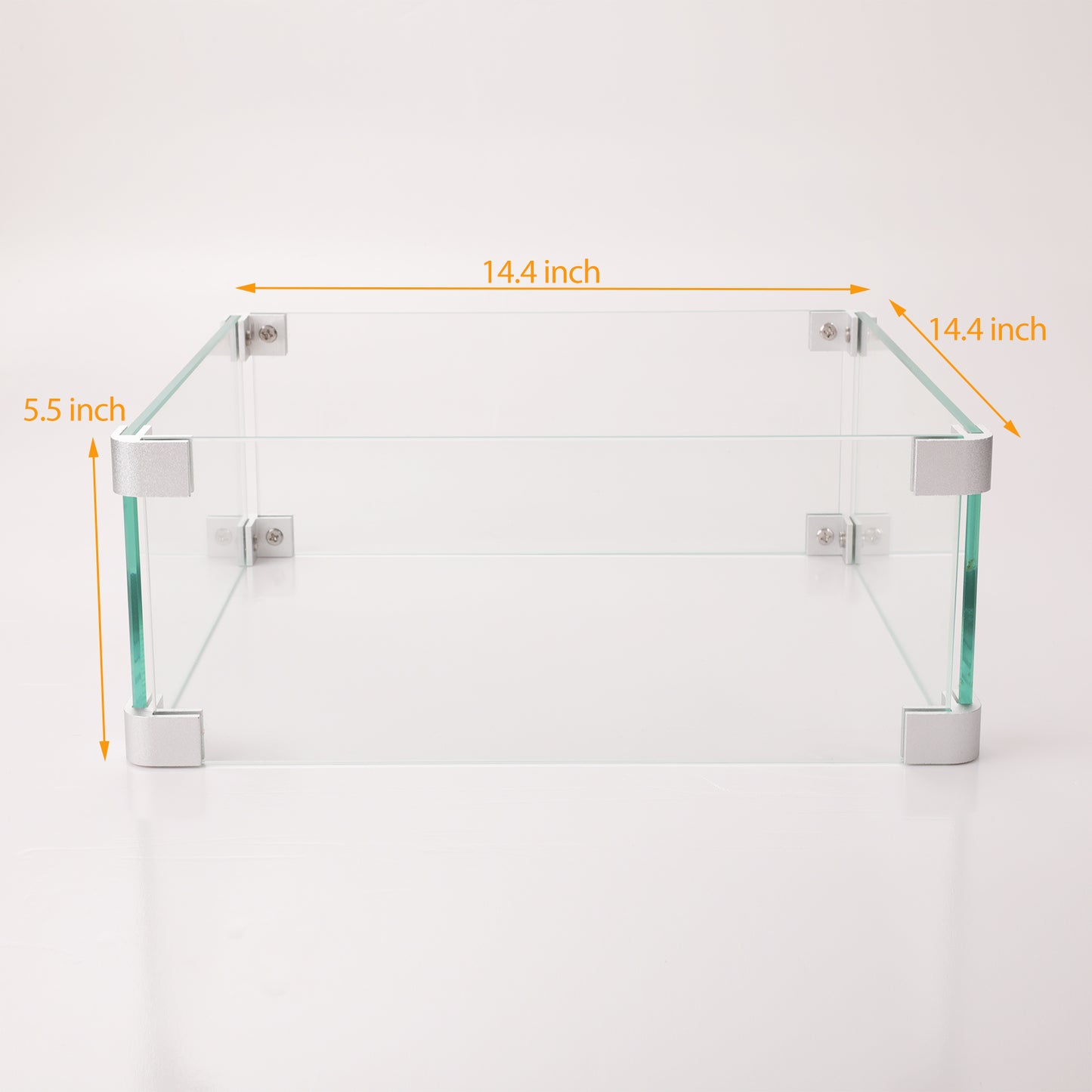 Square Glass Wind Gurad for Fire Table Glass Windshield For Fire Pit
