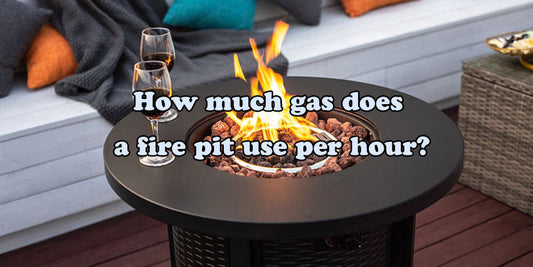 How much gas does a fire pit use per hour?