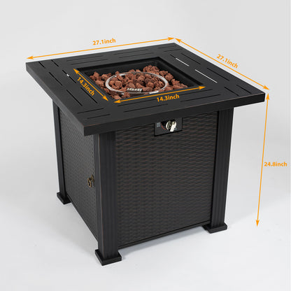 AJ Enjoy 28" Square Propane/Natural Gas Fire Pit Table