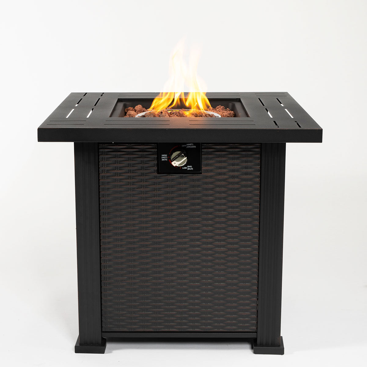 AJ Enjoy 28" Square Propane/Natural Gas Fire Pit Table