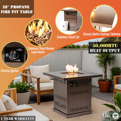 Propane fire pit table detail image