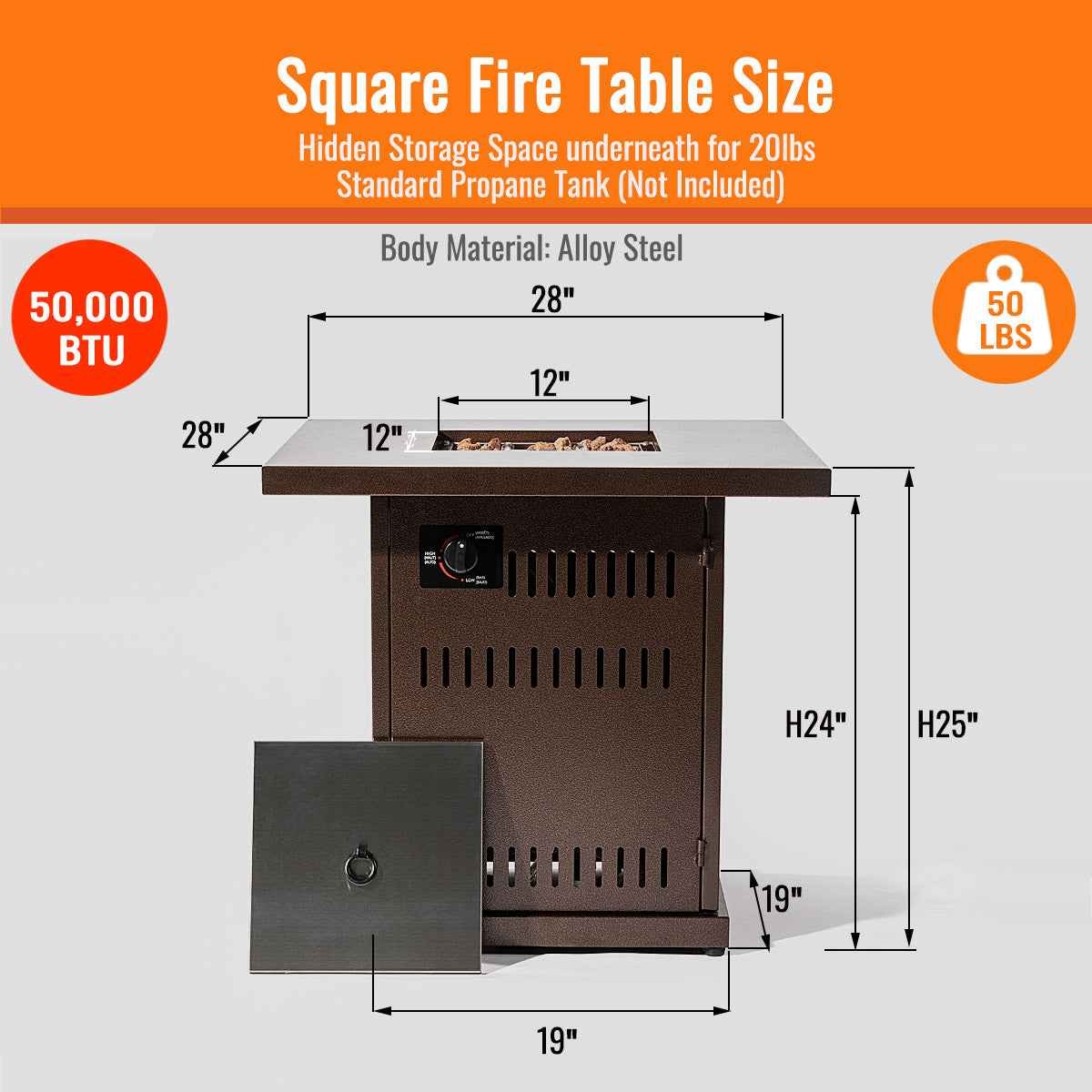 Fire Pit Table Dimension