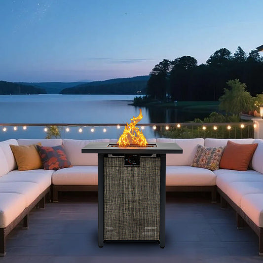 AJ Enjoy 28'' Square Propane/Natural Gas Fire Pit Table, Brown