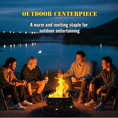 AJ Enjoy 19'' Round Propane Camping Fire Pit