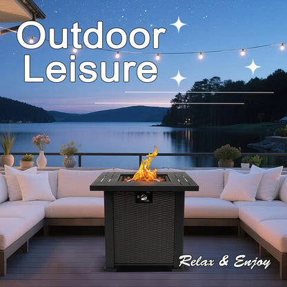 AJ Enjoy 28" Square Propane/Natural Gas Fire Pit Table