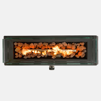 28'' Volcano Gas Tabletop Fireplace Outdoor Propane Fire Pit with Flame Guard and Quick Connector