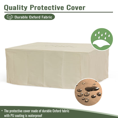 AJ Enjoy 32'' Rectangular Wicker Propane/Natural Gas Fire Pit Table, 3 Colors