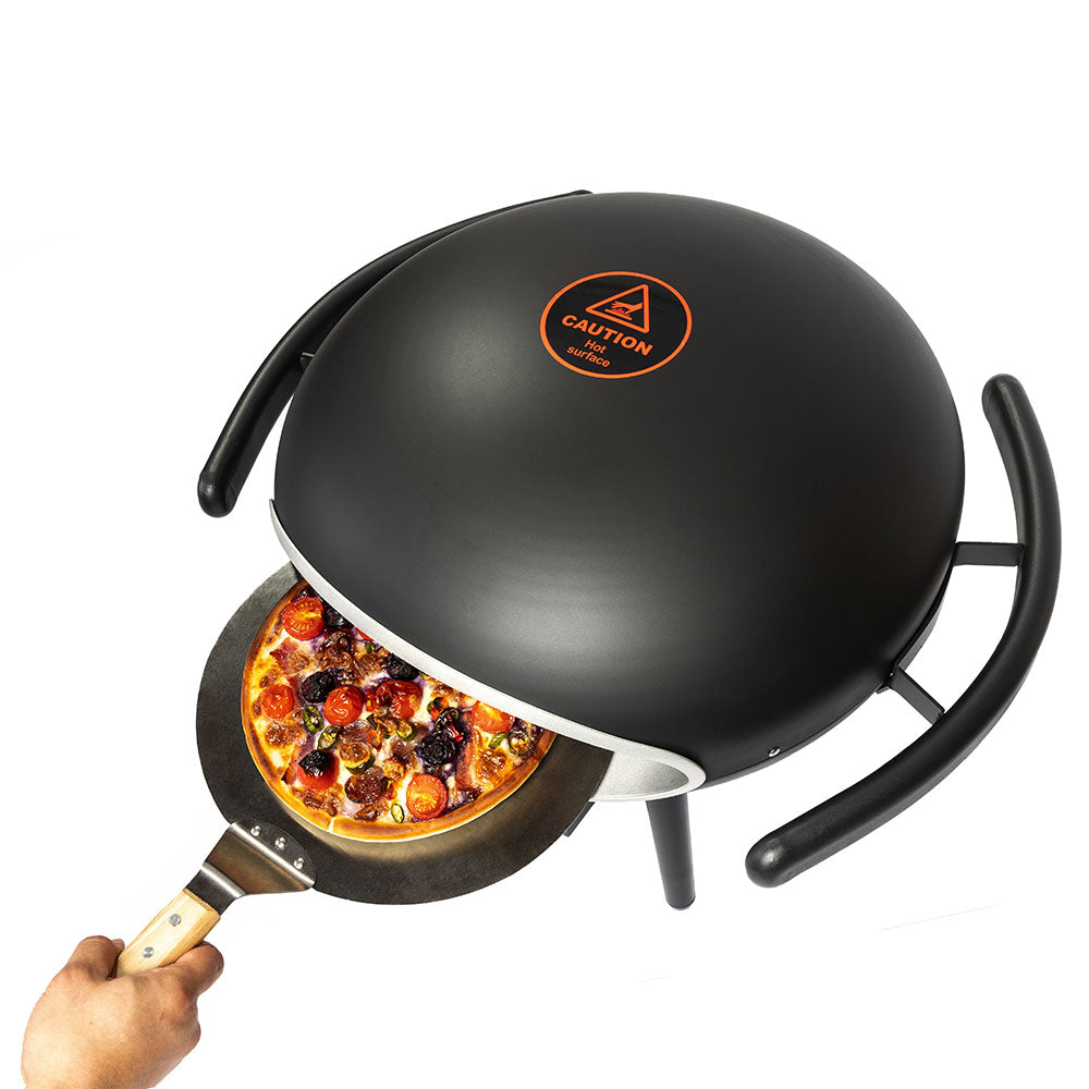 12"  Black Warrior Outdoor Gas Pizza Oven with Automatic Rotating Pizza Stone - Portable Propane Pizza Ovens for Outside - Professional Pizza Grilling Stove for Outdoor Kitchen