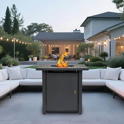 AJ Enjoy 30'' Square Propane/Natural Gas Fire Pit Table, Black
