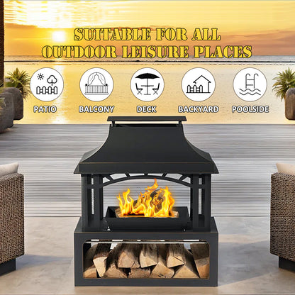 AJ Enjoy 40'' Outdoor Wood-burning Fireplace