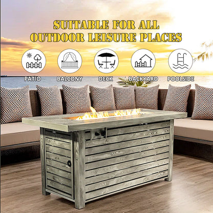 AJ Enjoy 54'' Rectangular Propane/Natural Gas Fire Pit Table