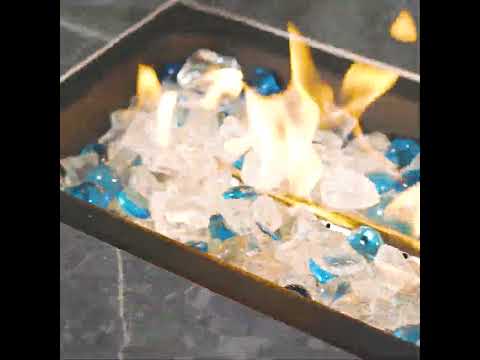 32'' Propane Fire Pit Table, Marble Textured Ceramic Tabletop, 50,000 BTU Fire Table with Brown Wicker, Mix Color Glass Bead, Including Lid&Cover, Rectangle