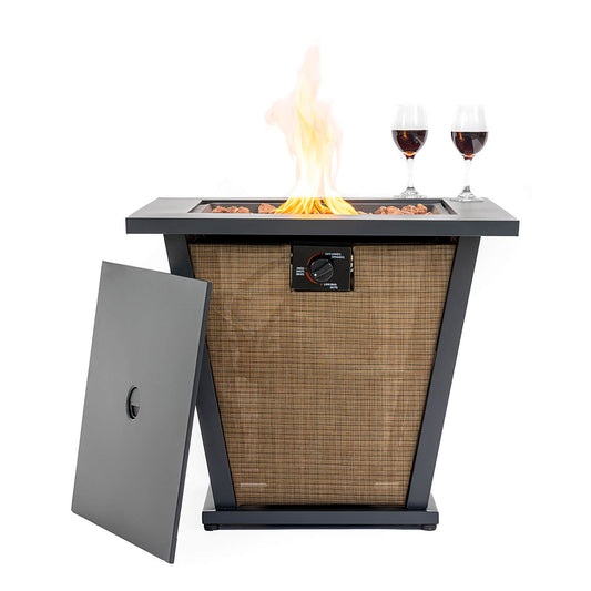 AJ Enjoy 28'' Square Propane/Natural Gas Fire Pit Table, Brown