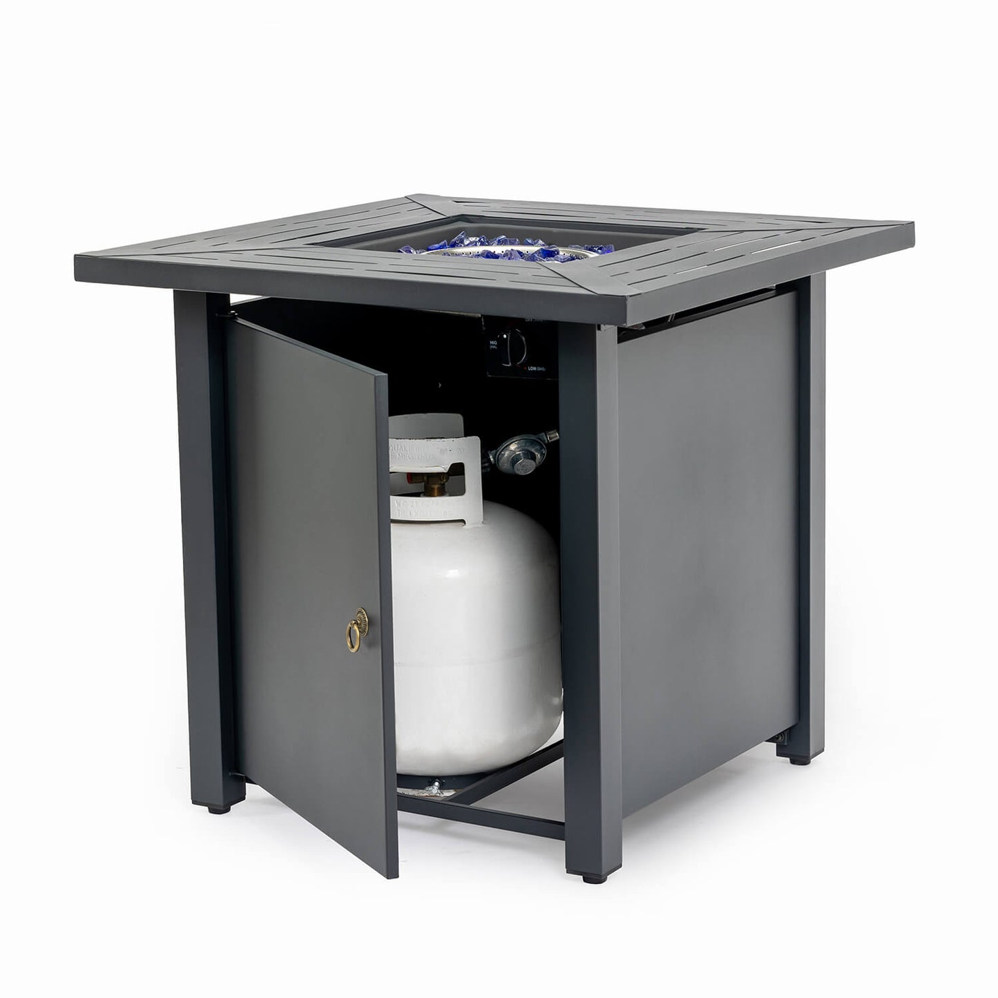 AJ Enjoy 30'' Square Propane/Natural Gas Fire Pit Table, Black
