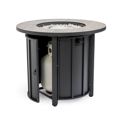 AJ Enjoy 30'' Round Propane/Natural Gas Fire Pit Table, Black