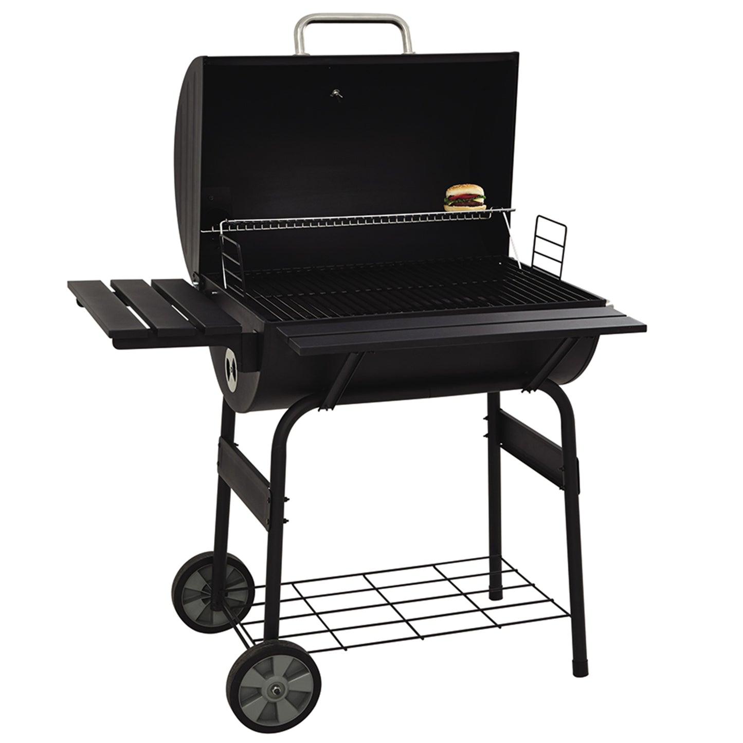 Stainless Steel Charcoal 30" Barrel BBQ Grill Barbecue Smoker for Outdoor Picnic,Black