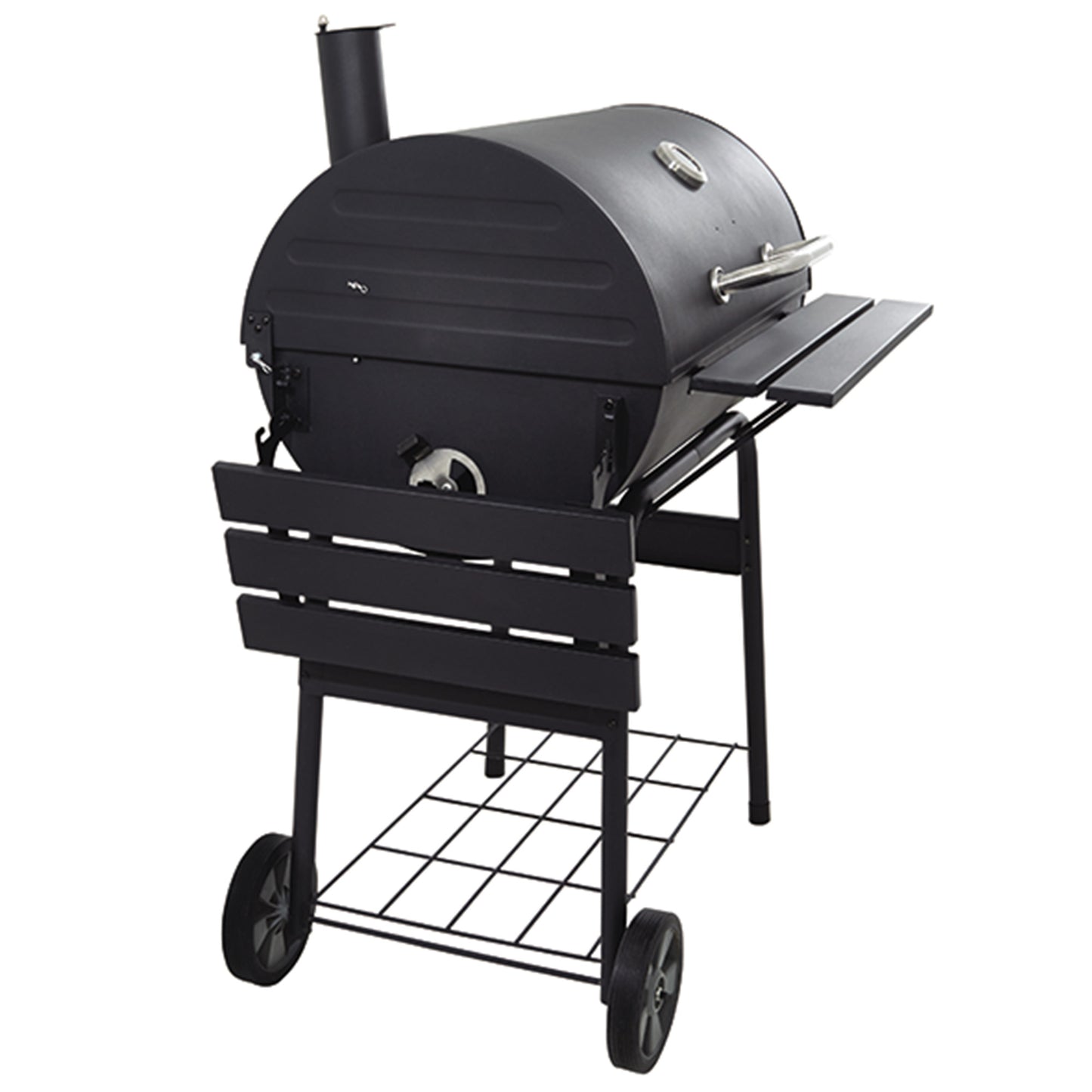 Stainless Steel Charcoal 30" Barrel BBQ Grill Barbecue Smoker for Outdoor Picnic,Black