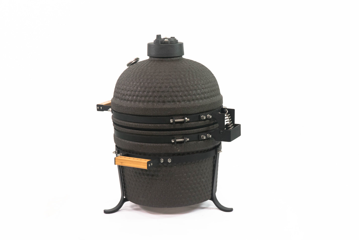 15 Inch Mini Kamado Grill Garden Ceramic Grills BBQ Smoker without Side Table-Matte black