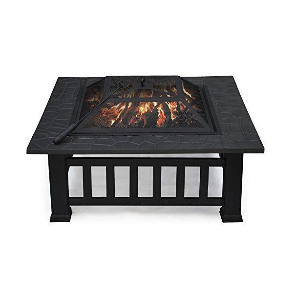 Charcoal Fire Pit with Cover-Antique Finish