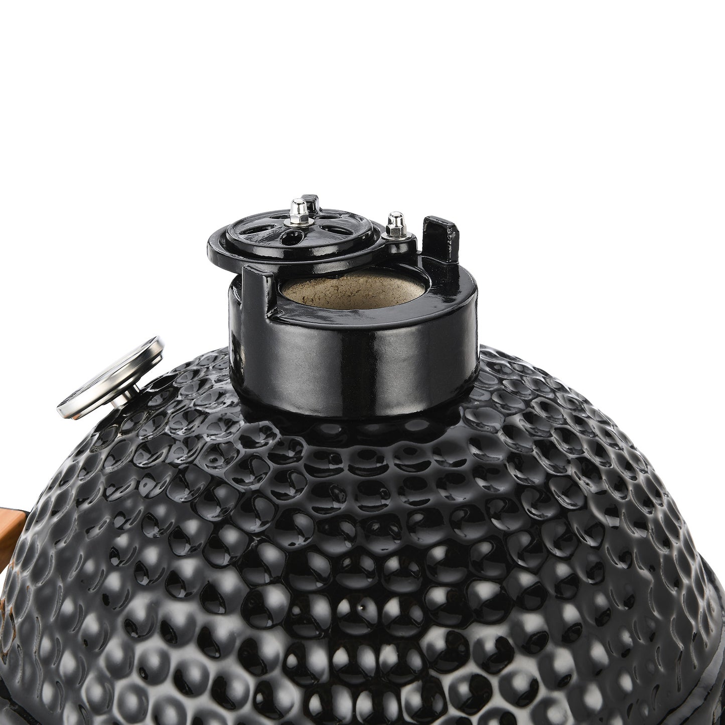 15 Inch Mini Kamado Grill Garden Ceramic Grills BBQ Smoker without Side Table-Matte black