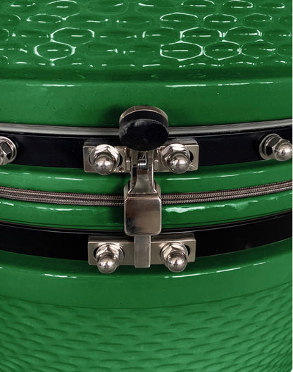 24inch Barbecue Charcoal Grill, Ceramic Kamado Grill with Side Table, Suitable for Camping and Picnic, GREEN