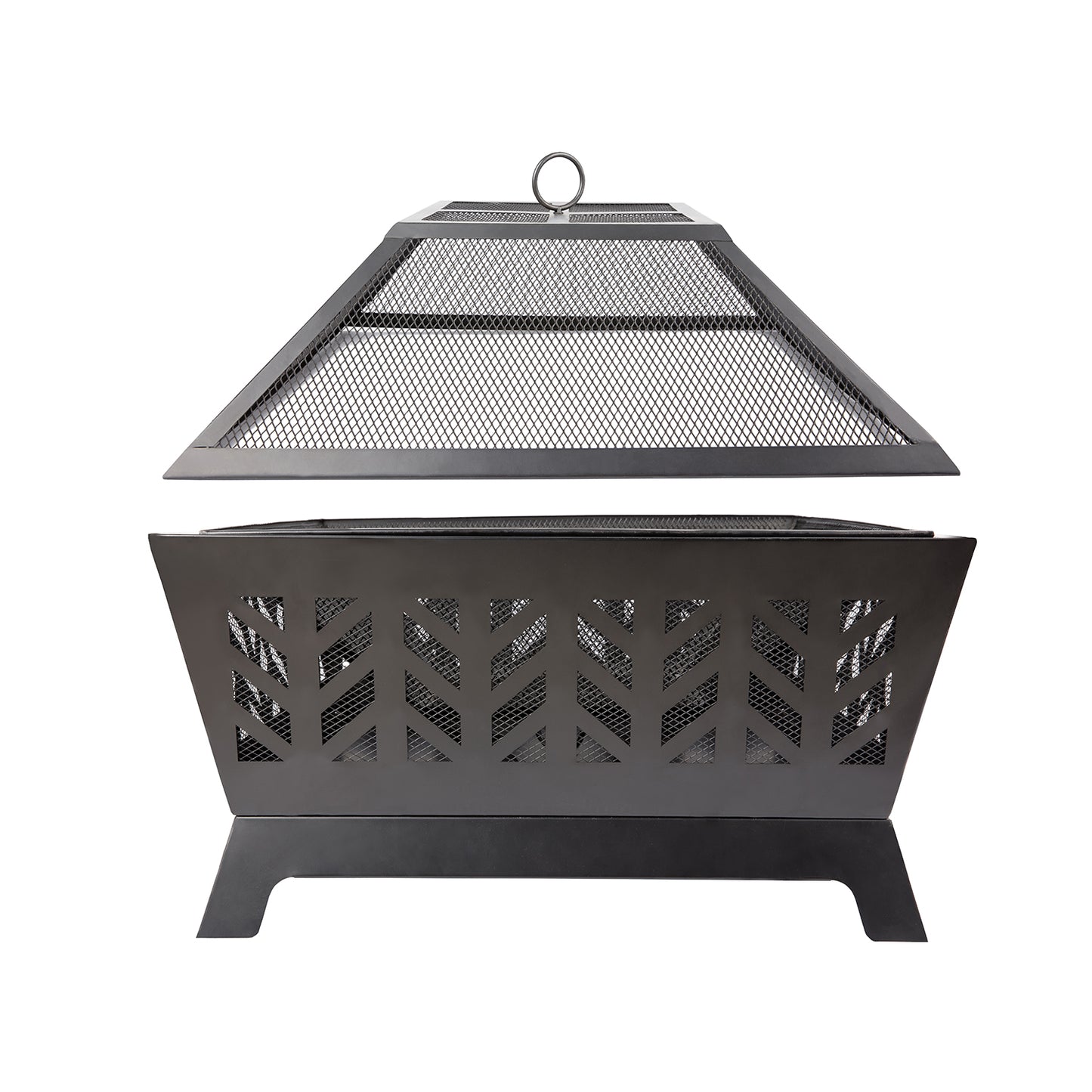 AJ Enjoy Wood burning fire pit in steel structure