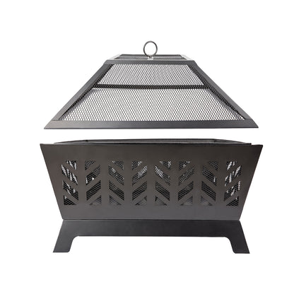 AJ Enjoy Wood burning fire pit in steel structure