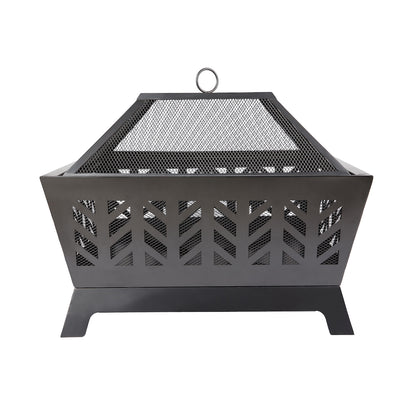 AJ Enjoy Wood burning fire pit in steel structure