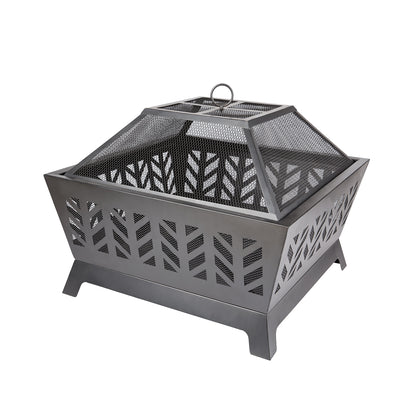 AJ Enjoy Wood burning fire pit in steel structure
