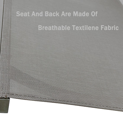 Outdoor Chaise Lounge Chair, Five-Position Adjustable Aluminum Recliner, All Weather for Patio,Beach,Yard, Pool(Grey Frame/Dark Grey Fabric)