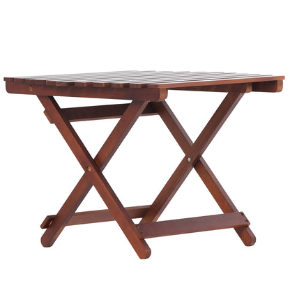 Pine Wood Folding Table, no assembly required (Square-Brown)