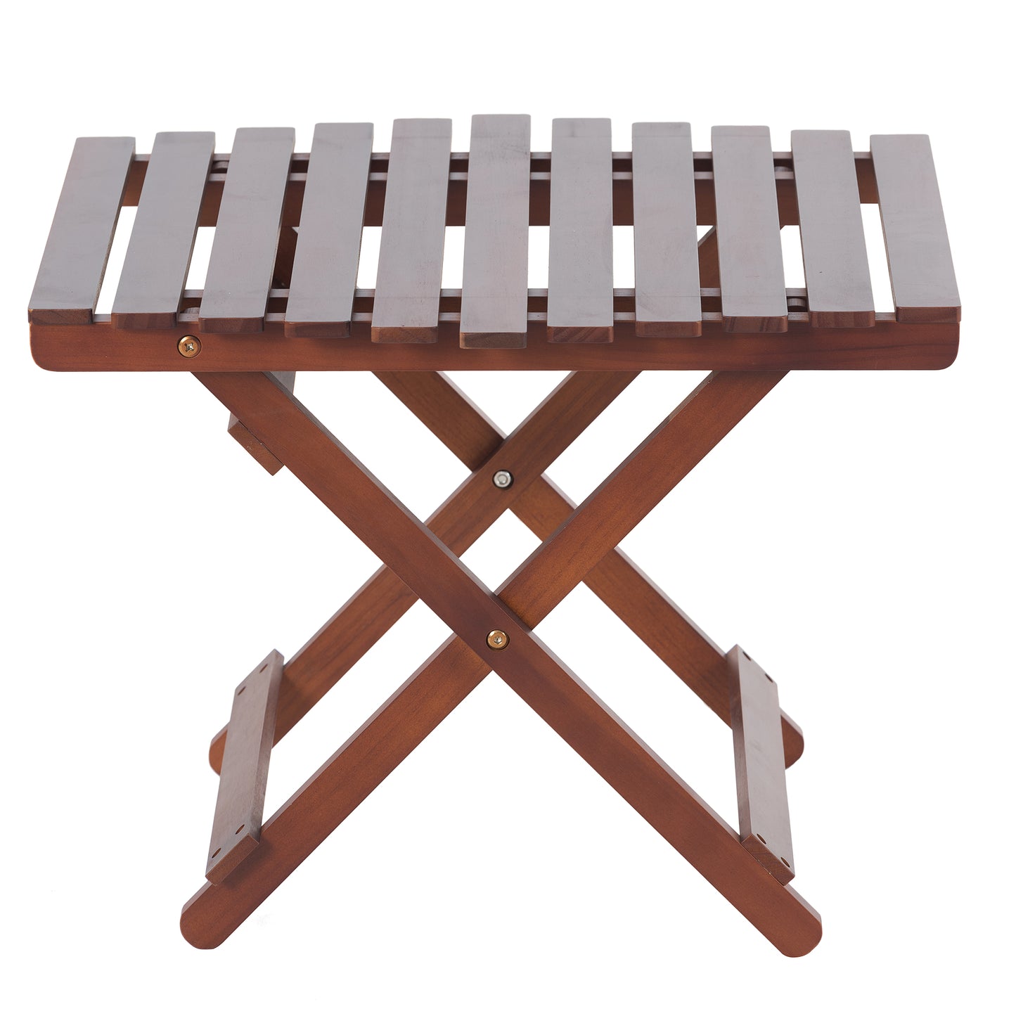 Pine Wood Folding Table, no assembly required (Square-Brown)