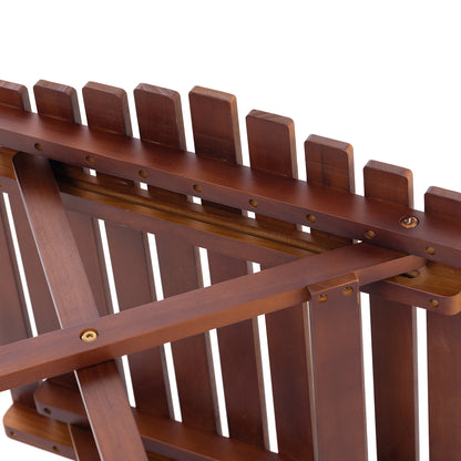Pine Wood Folding Table, no assembly required (Square-Brown)
