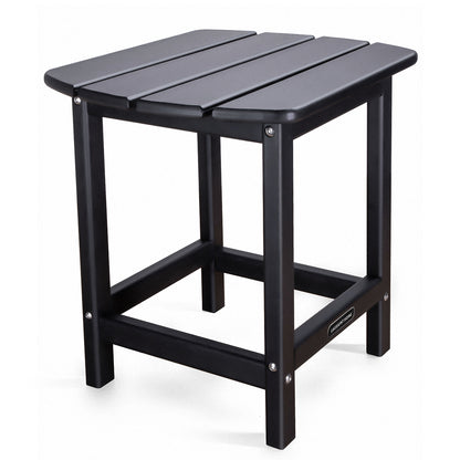 Outdoor Side Table, Weather Resistant Coffee End Table for Patio, Easy to Assemble (Rectangle - Black)