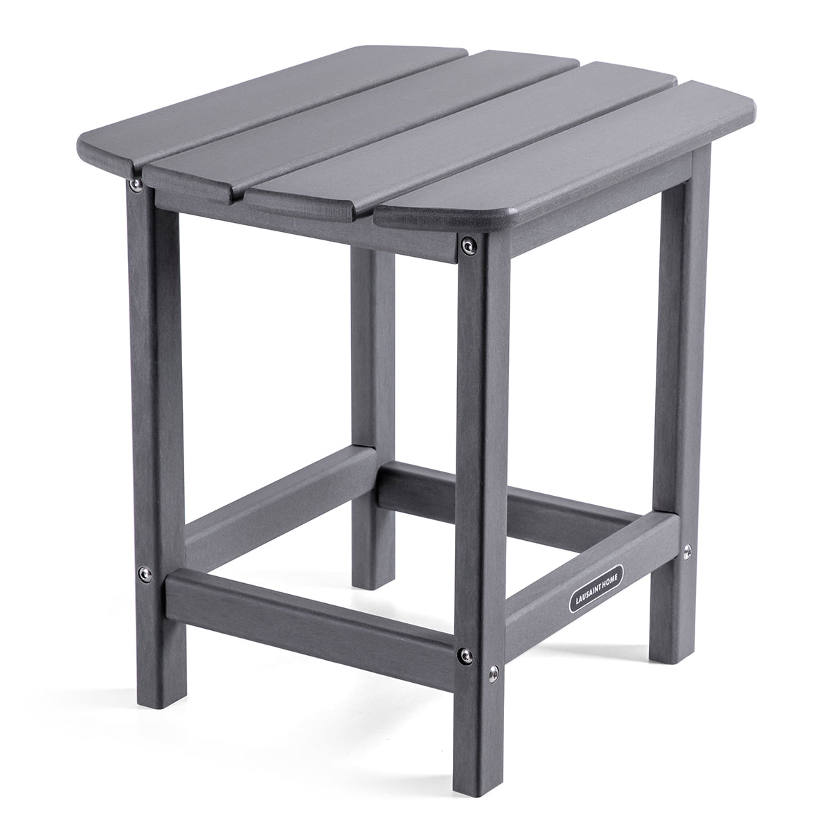 Outdoor Side Table, Weather Resistant Coffee End Table for Patio, Easy to Assemble (Rectangle - Grey)