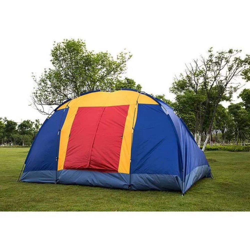 Outdoor 8 Person Camping Tent Easy Set Up Party Large Tent for Traveling Hiking with Portable Bag, Blue