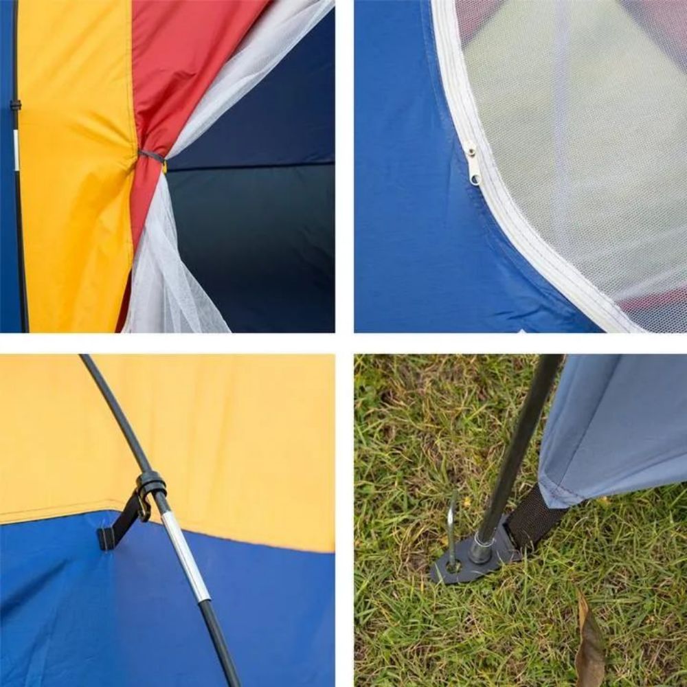 Outdoor 8 Person Camping Tent Easy Set Up Party Large Tent for Traveling Hiking with Portable Bag, Blue